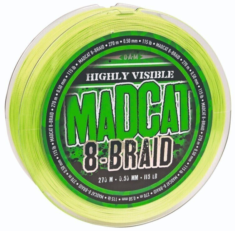 Najlon MADCAT 8-Braid Hi Vis Yellow 0,60 mm 61,2 kg 270 m
