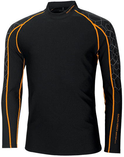 Vêtements thermiques Galvin Green Ebbot Long Sleeve Mens Base Layer Black/Orange/Iron S