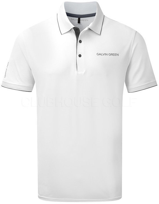 Camisa pólo Galvin Green Marty Tour Mens Polo Shirt White/Iron Grey L