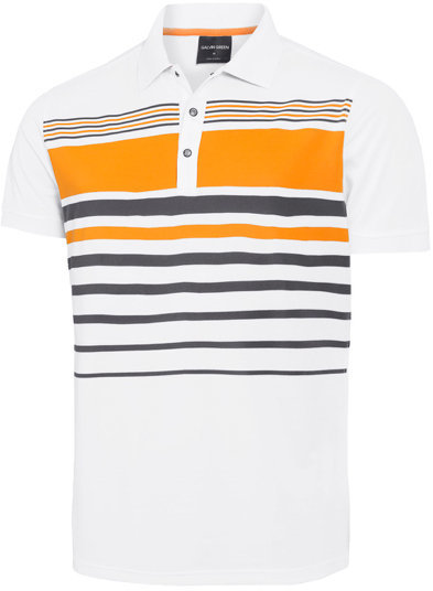 Polo majice Galvin Green Mayer Ventil8 Mens Polo Shirt White/Orange/Iron XL