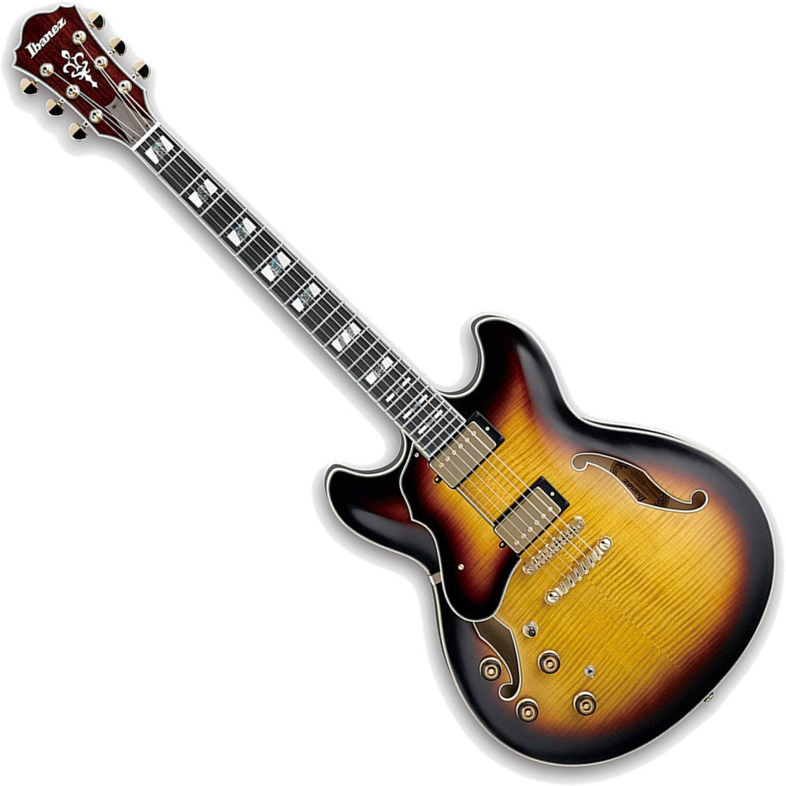 Semiakustická kytara Ibanez AS153L-AYS Antique Yellow Sunburst