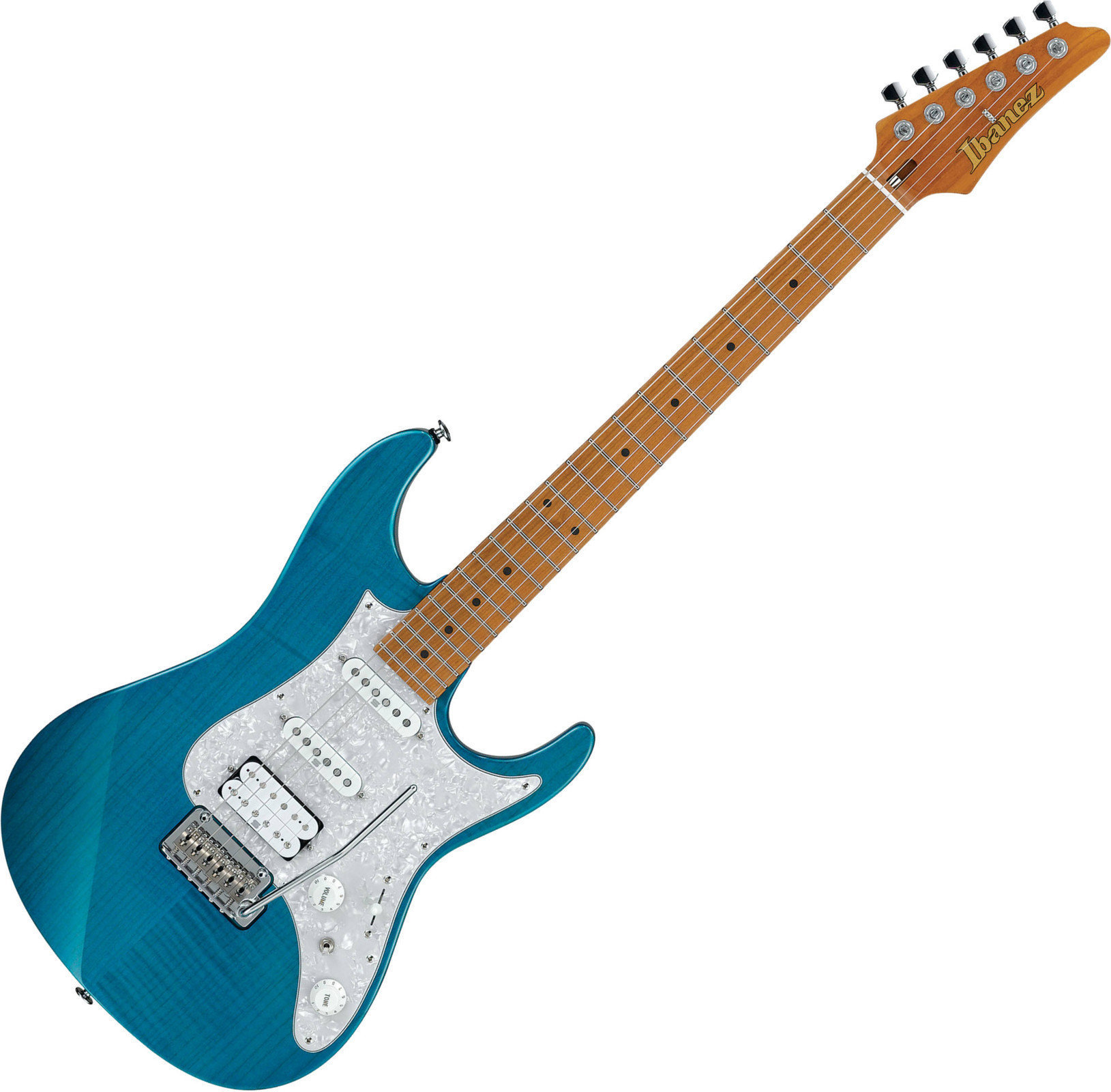 Guitare électrique Ibanez AZ2204F-TAB Transparent Aqua Blue
