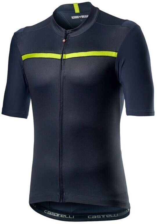 Maglietta ciclismo Castelli Unlimited Jersey Maglia Dark Steel Blue/Chartreus XL