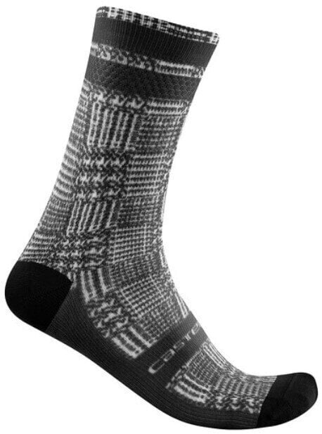 Kolesarske nogavice Castelli Maison 18 Sock Black/White 2XL Kolesarske nogavice