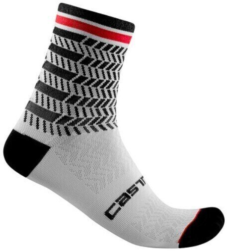 Cycling Socks Castelli Avanti 12 Black/White L/XL Cycling Socks