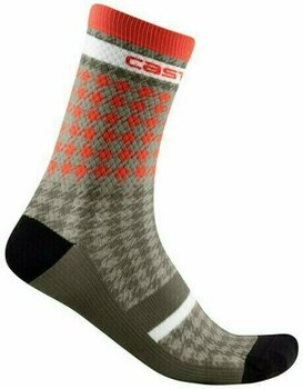 Cyklo ponožky Castelli Maison 18 Sock Bark Green/Fiery Red S/M Cyklo ponožky - 1