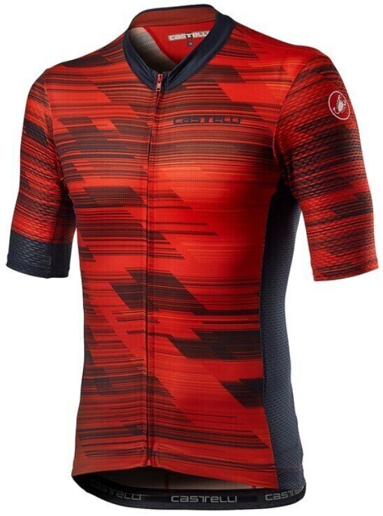 Fietsshirt Castelli Rapido Jersey Red/Savile Blue XL