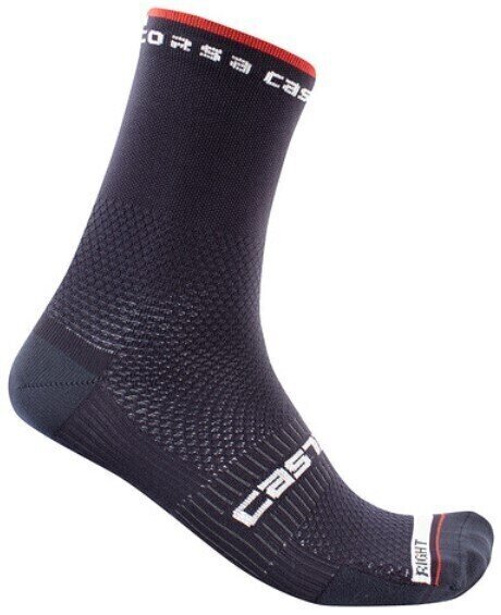 Meias de ciclismo Castelli Rosso Corsa Pro 15 Sock Savile Blue 2XL Meias de ciclismo