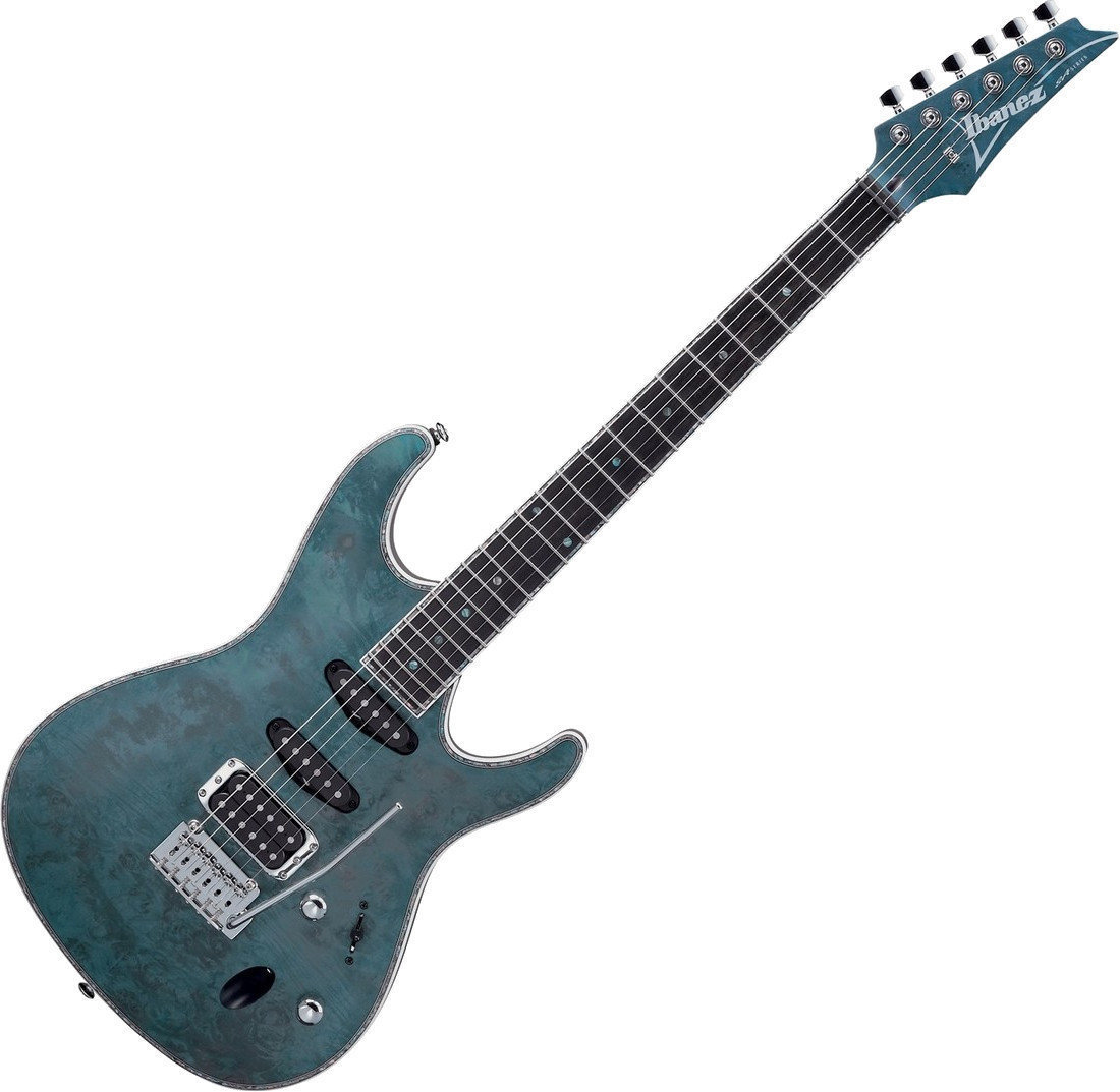 Guitare électrique Ibanez SA560MB Aqua Blue Flat