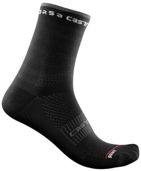 Kolesarske nogavice Castelli Rosso Corsa W 11 Sock Black S/M Kolesarske nogavice