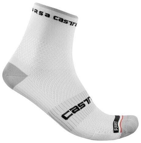 Cycling Socks Castelli Rosso Corsa Pro 9 Sock White 2XL Cycling Socks