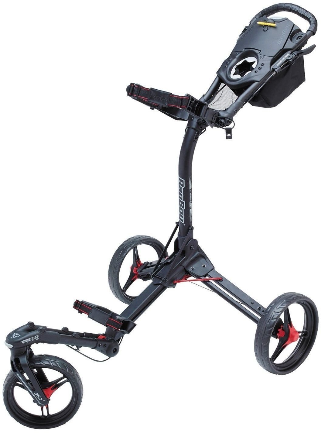 Manuálny golfový vozík BagBoy Tri Swivel 2.0 Black/Red Golf Trolley