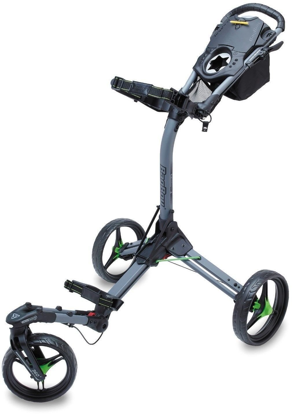 Wózek golfowy ręczny BagBoy Tri Swivel 2.0 Gray/Lime Golf Trolley
