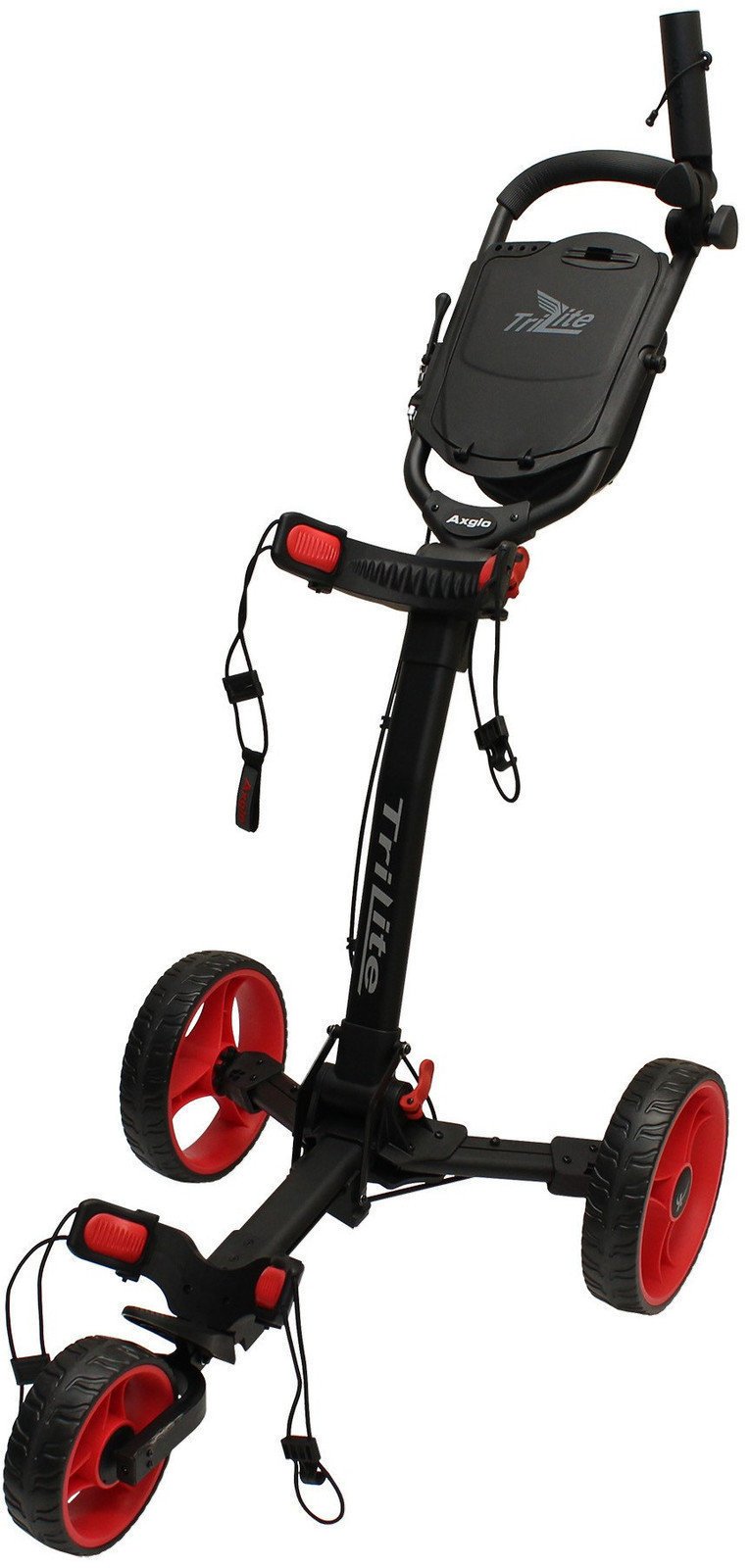 Handmatige golftrolley Axglo TriLite Black/Red Handmatige golftrolley