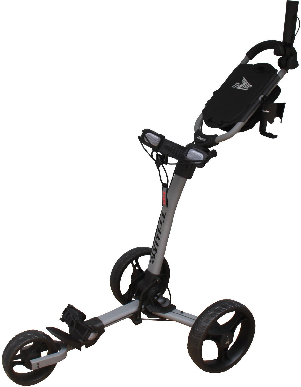 Handmatige golftrolley Axglo TriLite Grey/Black Handmatige golftrolley