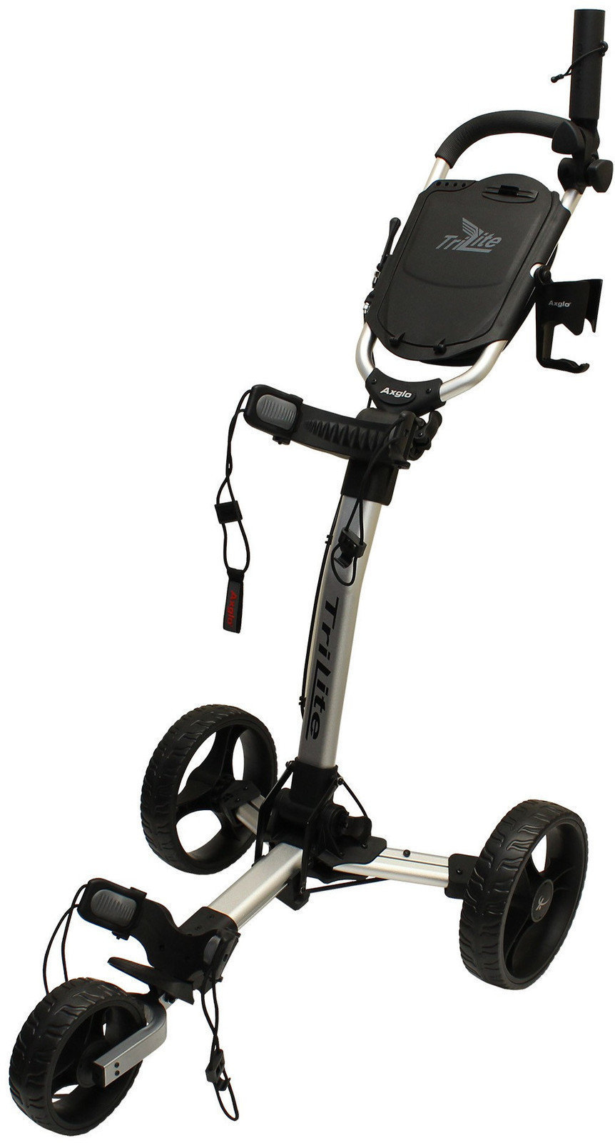 Manuální golfové vozíky Axglo TriLite Silver/Black Manuální golfové vozíky
