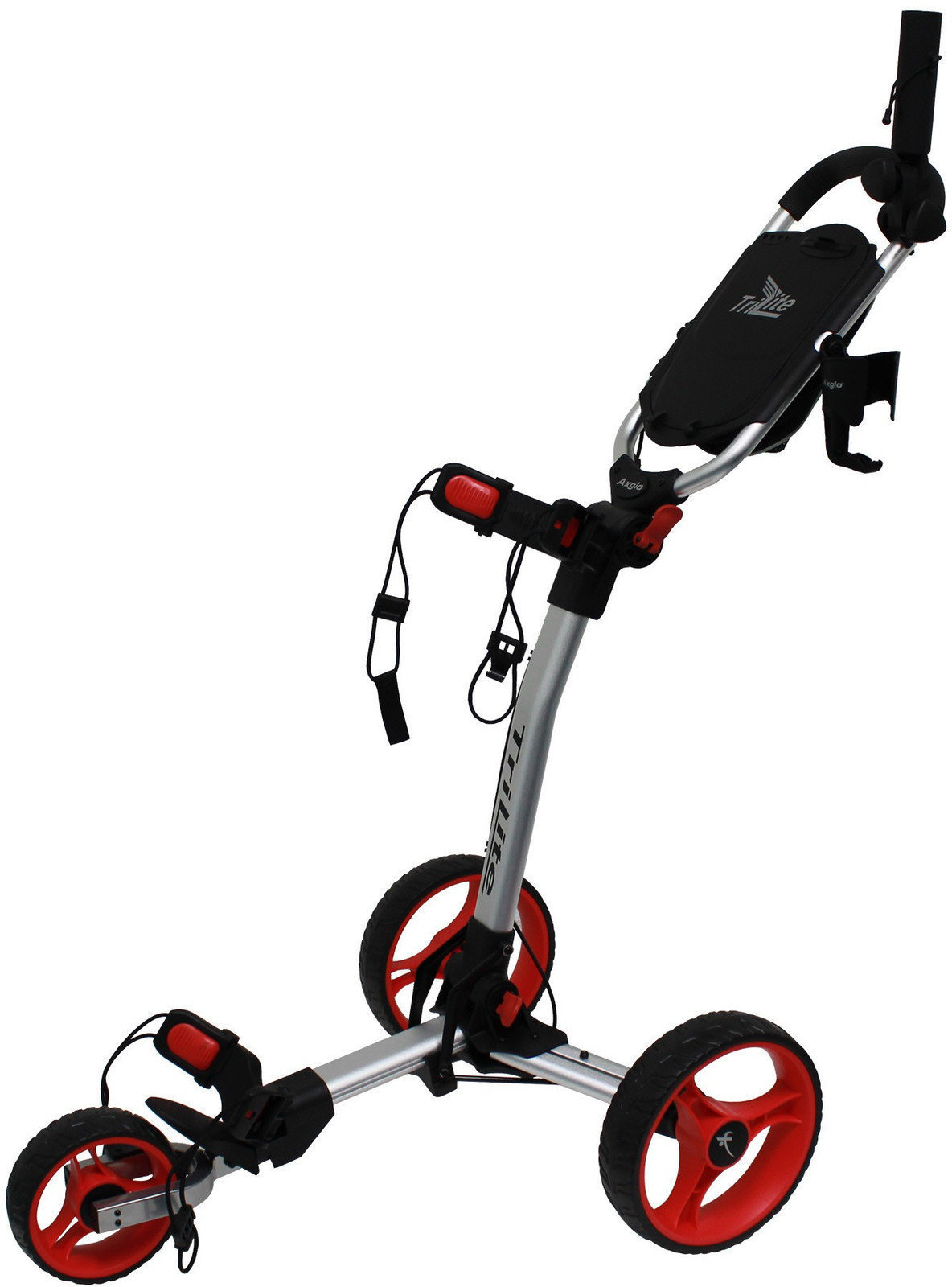 Ročni voziček za golf Axglo TriLite Silver/Red Ročni voziček za golf