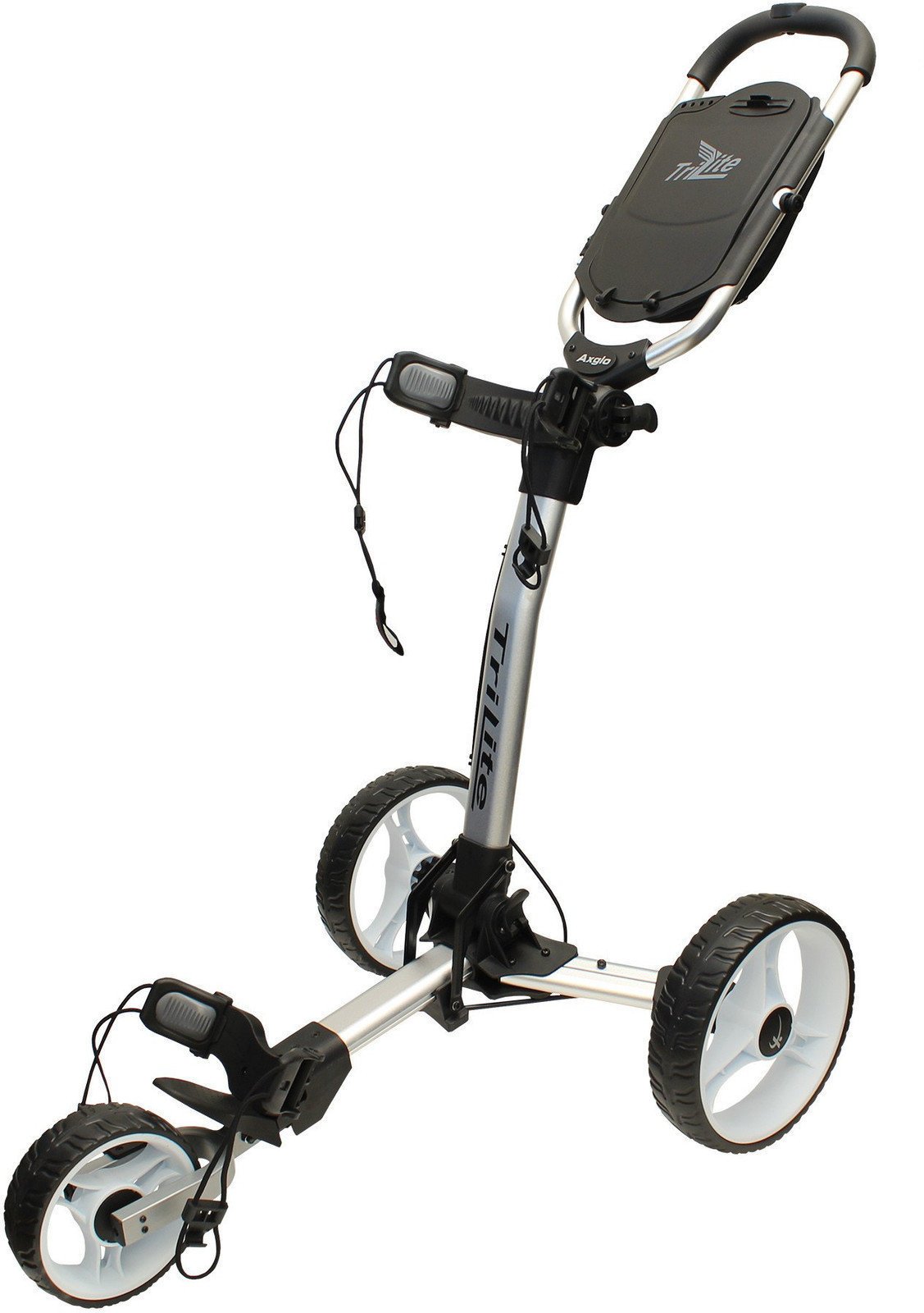 Manuální golfové vozíky Axglo TriLite Silver/White Manuální golfové vozíky