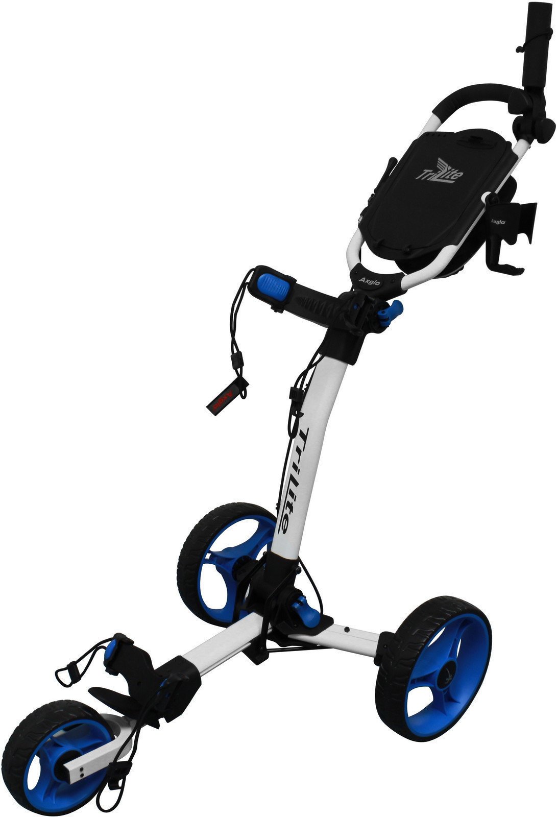 Handmatige golftrolley Axglo TriLite White/Blue Handmatige golftrolley