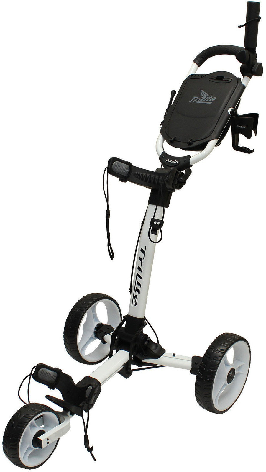 Ročni voziček za golf Axglo TriLite White/White Ročni voziček za golf