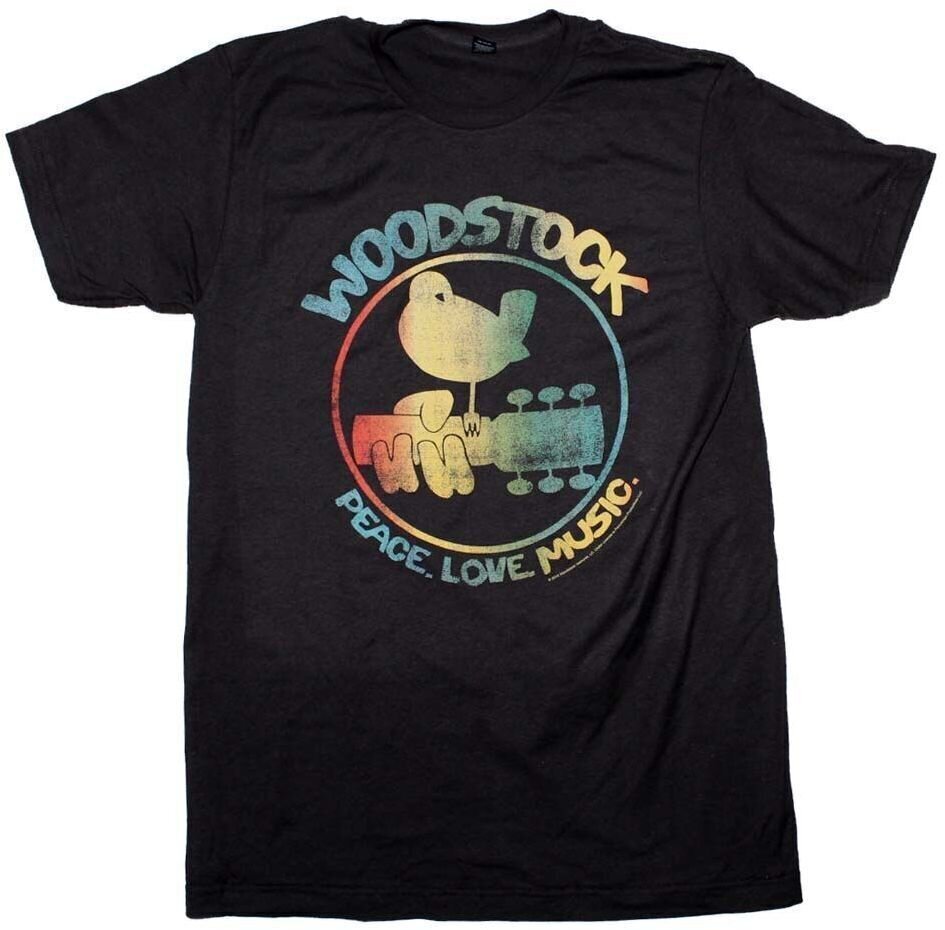 T-Shirt Woodstock Colorful Logo Black XL T-Shirt