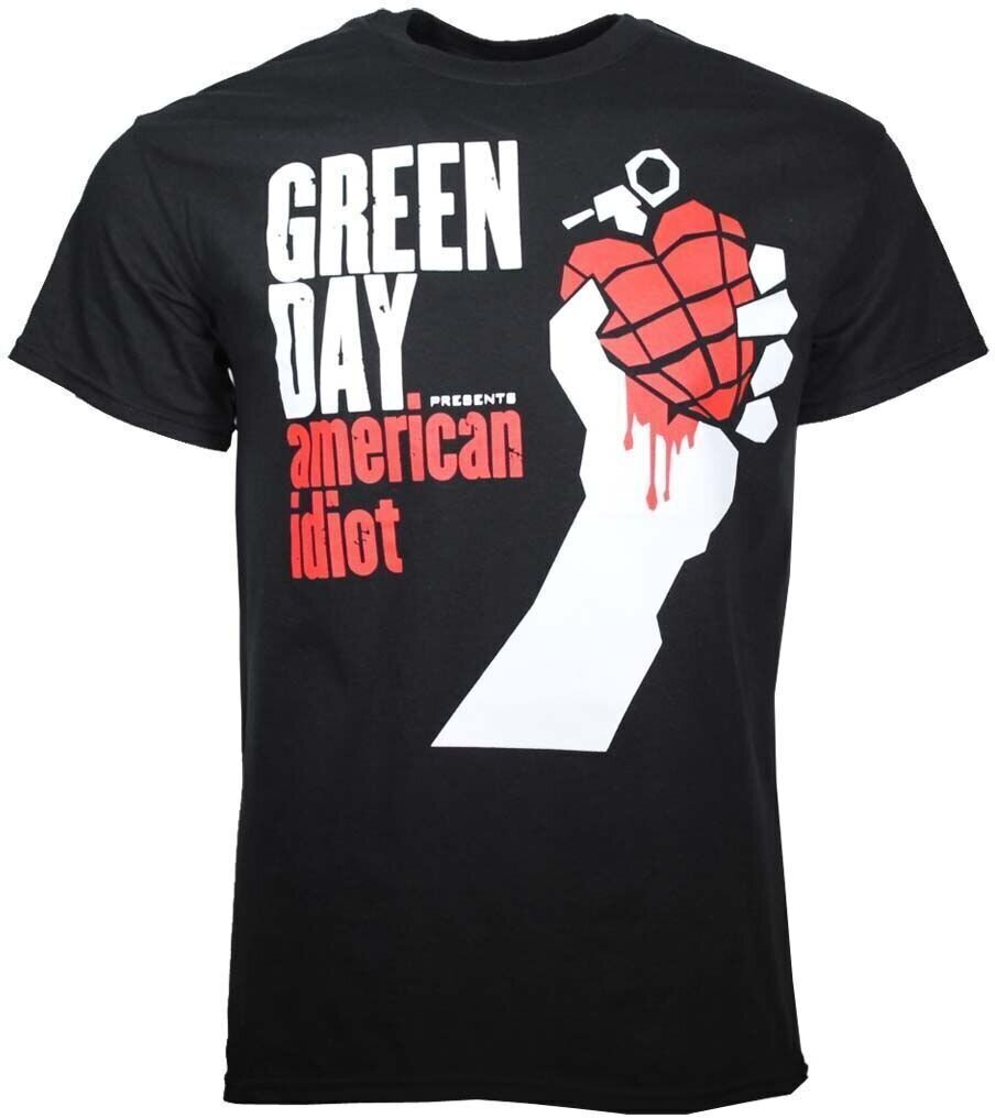 Camiseta de manga corta Green Day Camiseta de manga corta American Idiot Black XL