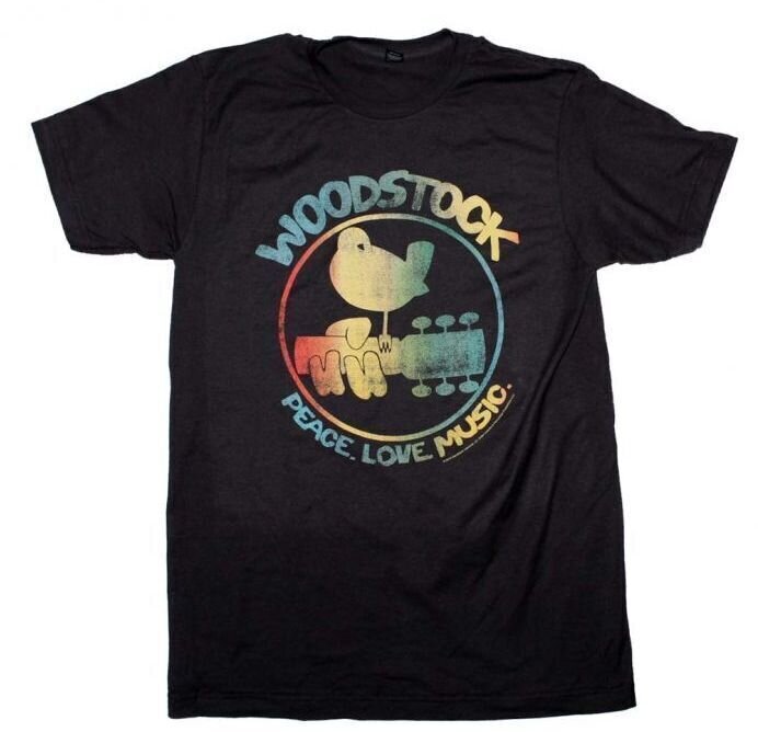 Camiseta de manga corta Woodstock Camiseta de manga corta Colorful Logo Black S