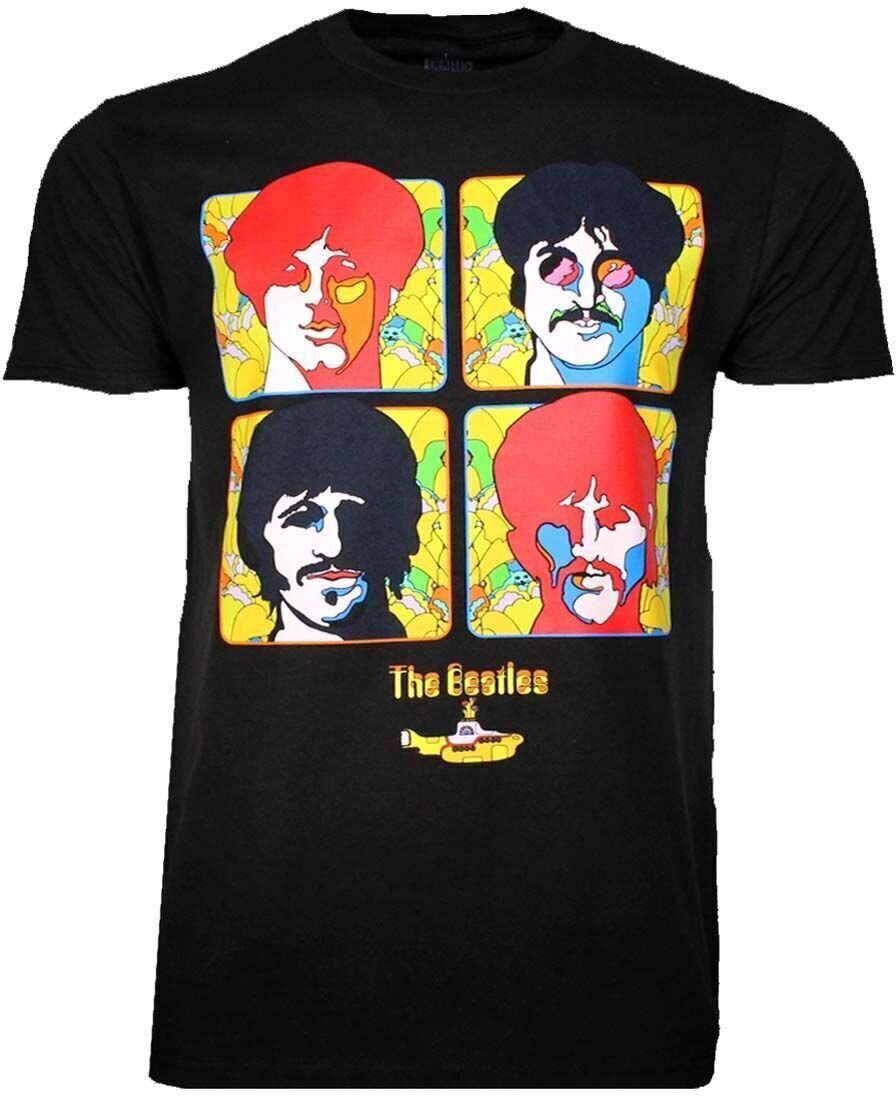 T-Shirt The Beatles Yellow Sub 4 Portraits Black S T-Shirt