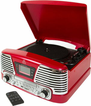 Retro gramofon GPO Retro Memphis Czerwony - 1