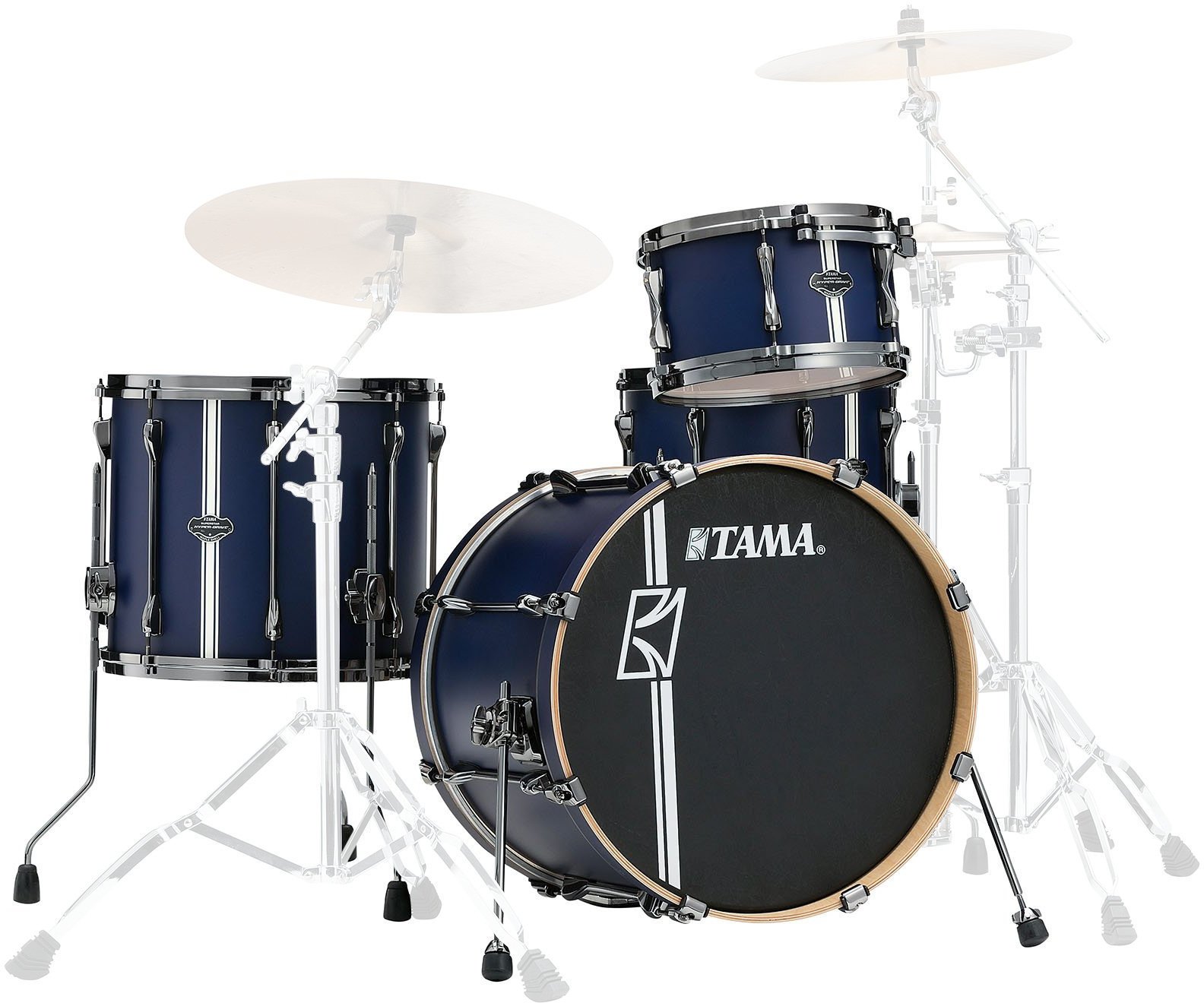 Akoestisch drumstel Tama ML40HZBN2-SBV Superstar Hyper‐Drive Maple Duo Satin Blue Vertical Stripe