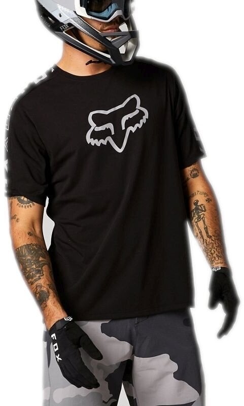 Kolesarski dres, majica FOX Ranger Drirelease Short Sleeve Jersey Jersey Črna S