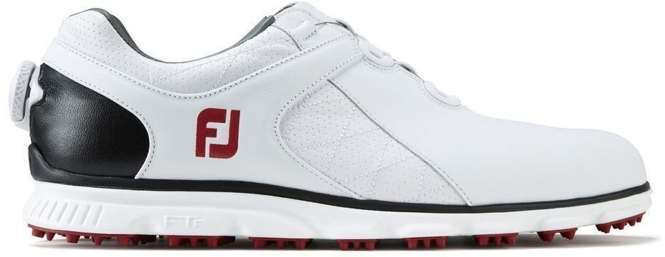 Мъжки голф обувки Footjoy Pro SL BOA Mens Golf Shoes White/Black/Red US 7,5