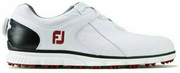Muške cipele za golf Footjoy Pro SL BOA Mens Golf Shoes White/Black/Red US 12 - 1