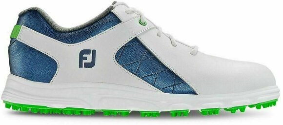 Golfsko til juniorer Footjoy Pro SL Junior Golf Shoes White/Blue US 2 - 1