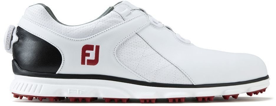 Heren golfschoenen Footjoy Pro SL BOA Mens Golf Shoes White/Black/Red US 10