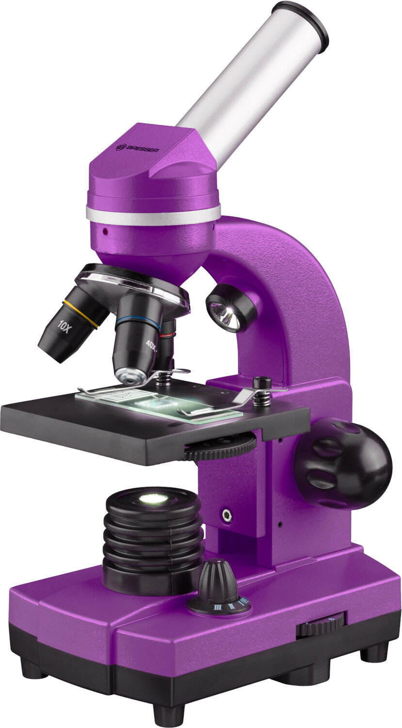 Mikroskooppi Bresser Junior Biolux SEL 40–1600x Purple Microscope Mikroskooppi