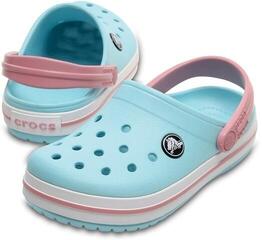 Kids Sailing Shoes Crocs Kids' Crocband Clog Ice Blue/White