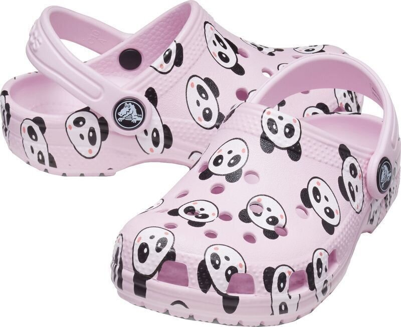 Buty żeglarskie dla dzieci Crocs Kids' Classic Panda Print Clog Ballerina Pink 25-26