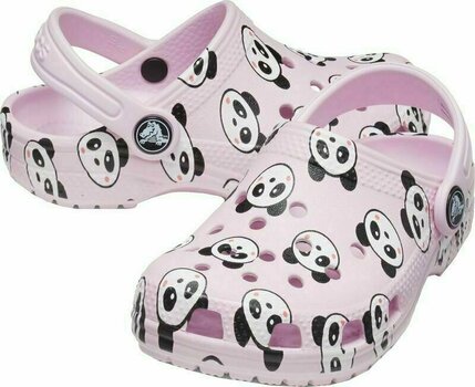 Buty żeglarskie dla dzieci Crocs Kids' Classic Panda Print Clog Ballerina Pink 33-34 - 1