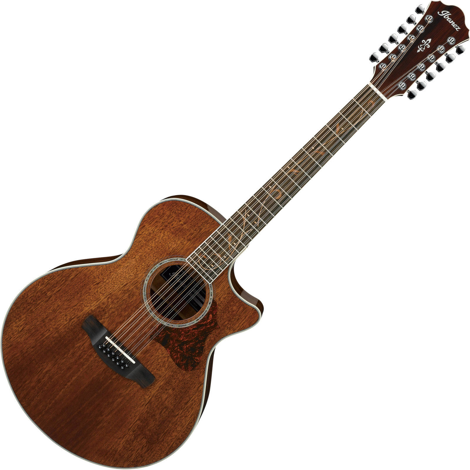 Guitarra eletroacústica de 12 cordas Ibanez AE2412 Natural High Gloss