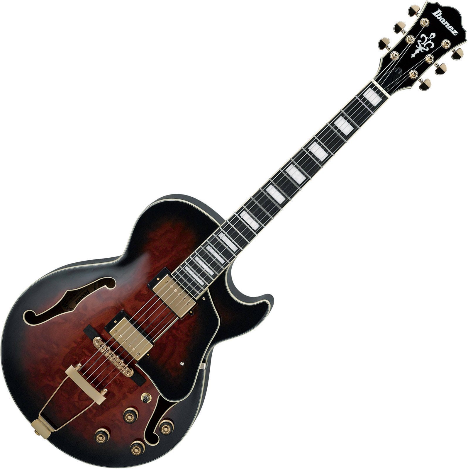 Semiakustická gitara Ibanez AG95QA-DBS Dark Brown Sunburst