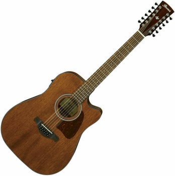 12-snarige elektrisch-akoestische gitaar Ibanez AW5412CE Open Pore Natural - 1