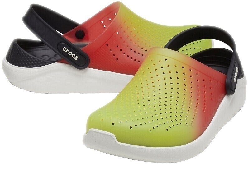 Unisex Schuhe Crocs LiteRide Color Dip Clog Lime Punch/Scarlet/Almost White 42-43