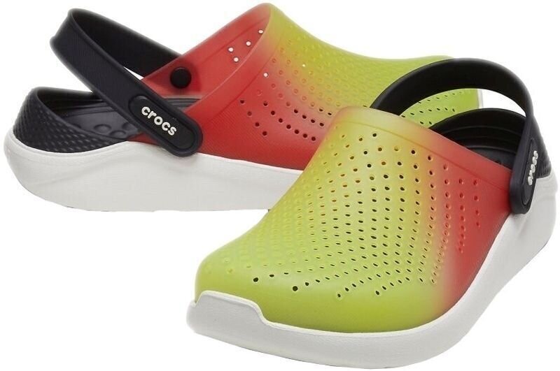 Unisex cipele za jedrenje Crocs LiteRide Color Dip Clog Lime Punch/Scarlet/Almost White 41-42