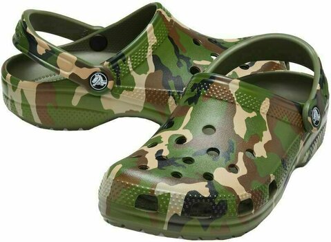 Unisex cipele za jedrenje Crocs Classic Printed Camo Clog Army Green/Multi 45-46 - 1