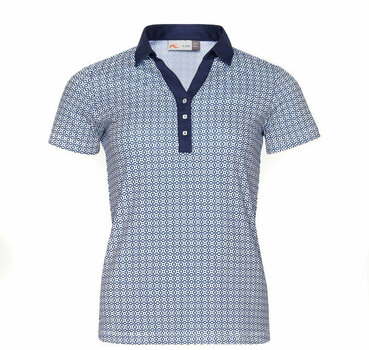 Polo Shirt Kjus Women Sue Polo S/S Blue White 38 - 1