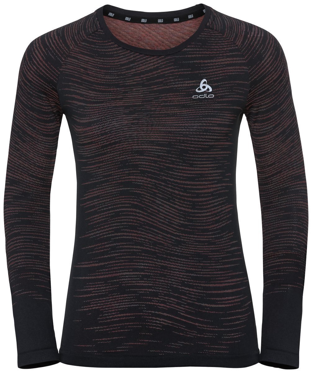 Pitkähihainen juoksupaita Odlo Blackcomb Ceramicool T-Shirt Black/Space Dye M Pitkähihainen juoksupaita