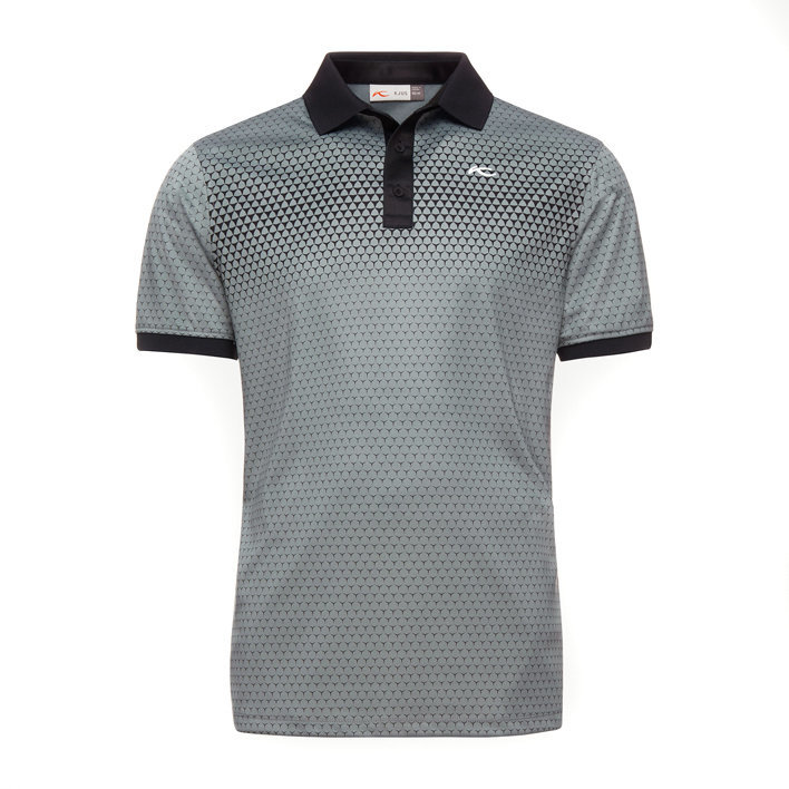 Polo Shirt Kjus Men Spot Printed Polo S/S Black Steel Grey 52