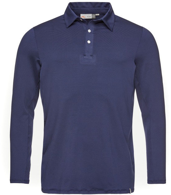 Polo košile Kjus Soren Solid Pánské Golfové Polo Dlouhý Rukáv Atlanta Blue 50