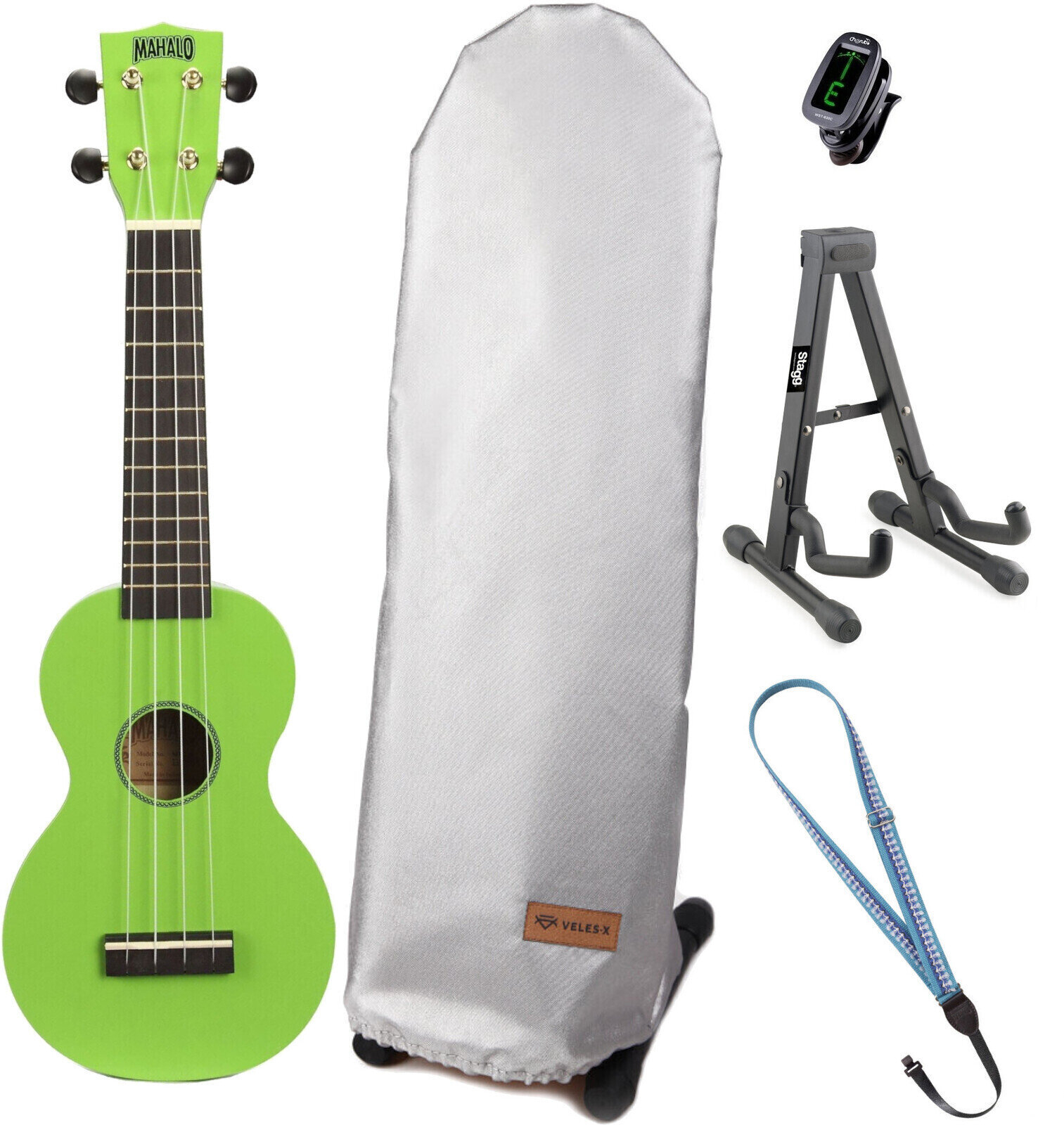 Soprano ukulele Mahalo MR1 Green SET Soprano ukulele Zelena